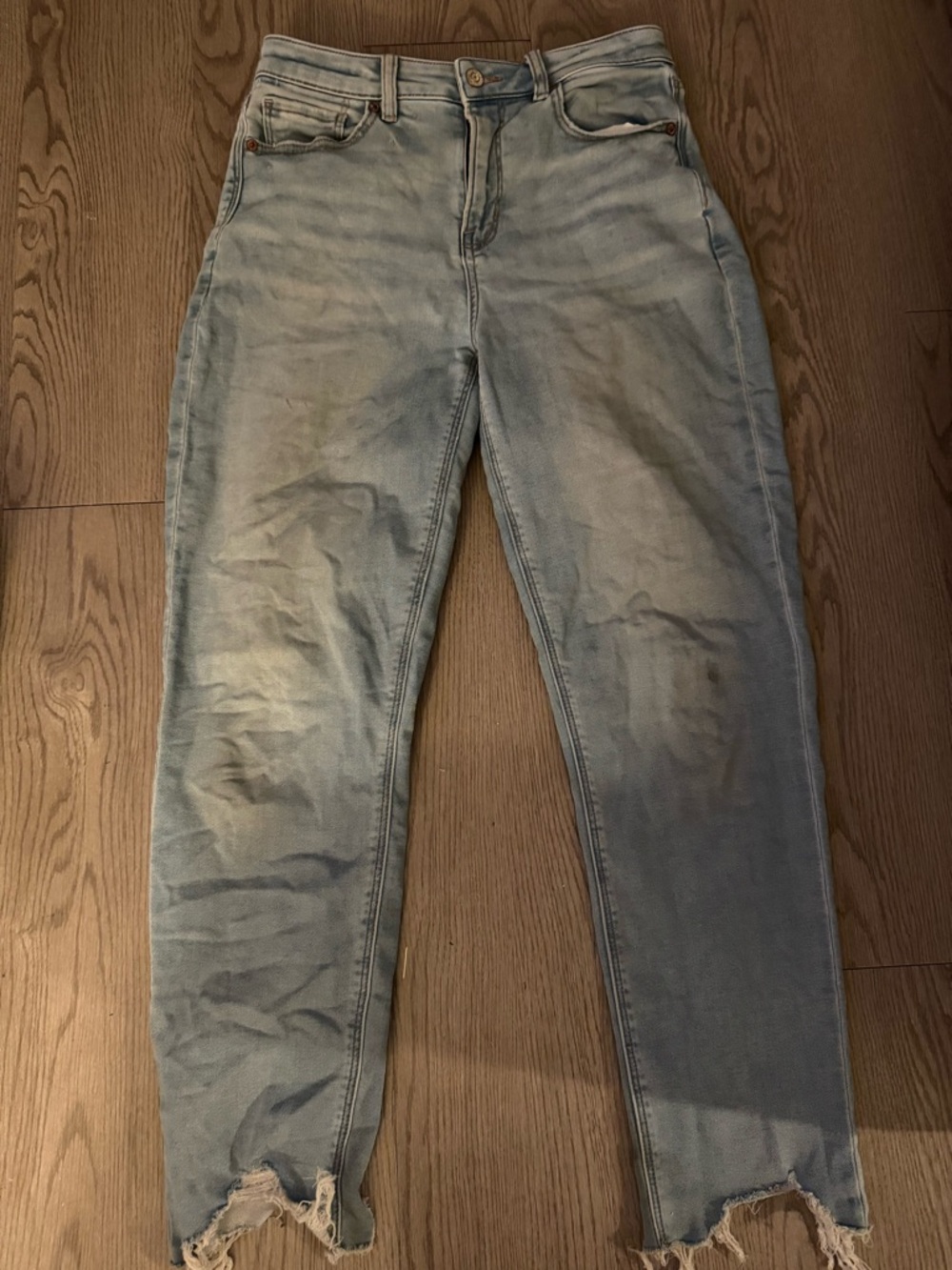 American Eagle Outfitters Women's Light Blue High Rise Jeans